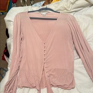 Women's Pink Button-Down Top